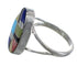 Southwest Genuine Sterling Silver And Multicolor Inlay Jewelry Ring Size 7-3/4 VX58616